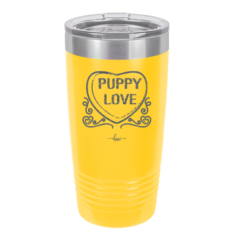 Candy Heart Puppy Love - Laser Engraved Stainless Steel Drinkware - 1773 -