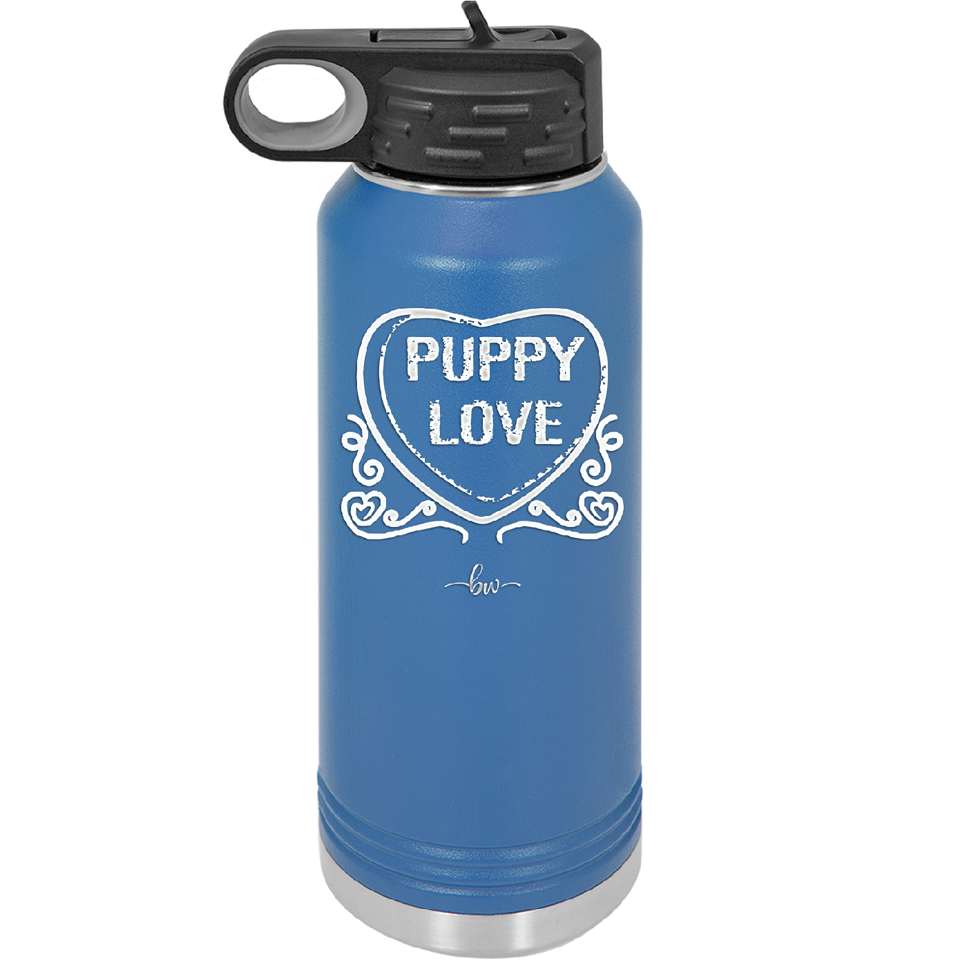 Candy Heart Puppy Love - Laser Engraved Stainless Steel Drinkware - 1773 -