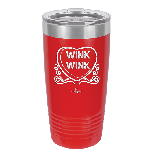 Candy Heart Wink Wink - Laser Engraved Stainless Steel Drinkware - 1778 -