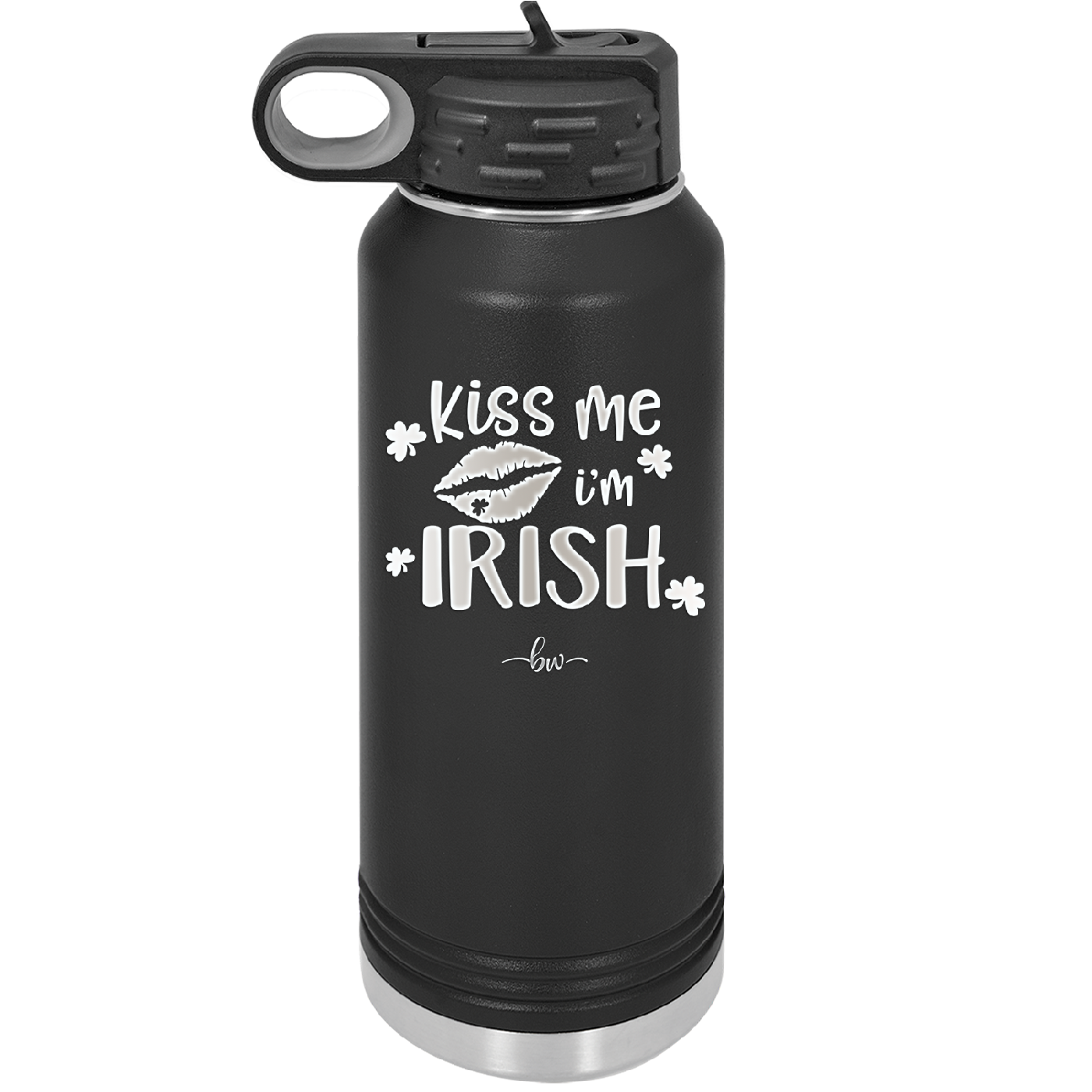 Kiss Me I'm Irish - Laser Engraved Stainless Steel Drinkware - 1790 -