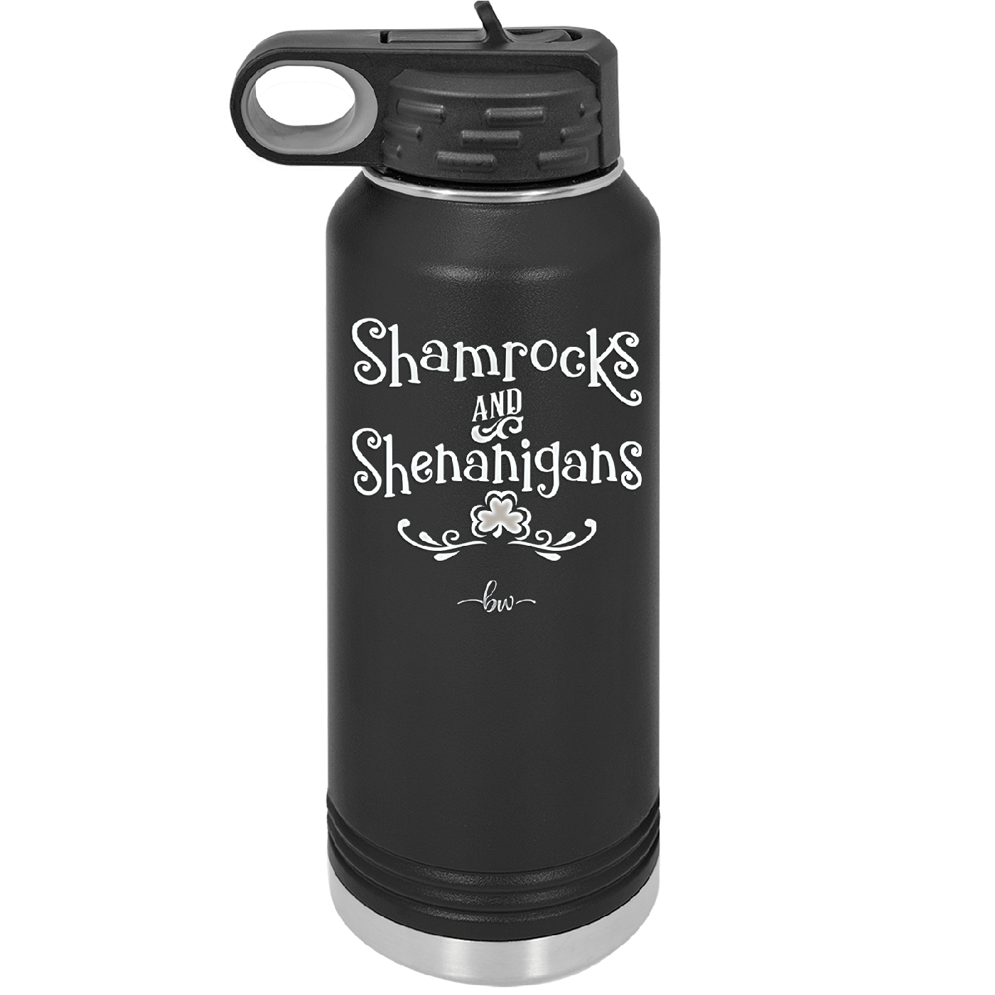 Shamrocks and Shenanigans - Laser Engraved Stainless Steel Drinkware - 1792 -