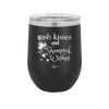 Irish Kisses and Shamrock Wishes - Laser Engraved Stainless Steel Drinkware - 1803 -