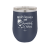 Irish Kisses and Shamrock Wishes - Laser Engraved Stainless Steel Drinkware - 1803 -