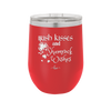Irish Kisses and Shamrock Wishes - Laser Engraved Stainless Steel Drinkware - 1803 -