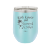Irish Kisses and Shamrock Wishes - Laser Engraved Stainless Steel Drinkware - 1803 -