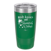Irish Kisses and Shamrock Wishes - Laser Engraved Stainless Steel Drinkware - 1803 -