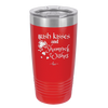 Irish Kisses and Shamrock Wishes - Laser Engraved Stainless Steel Drinkware - 1803 -