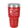 Irish Kisses and Shamrock Wishes - Laser Engraved Stainless Steel Drinkware - 1803 -
