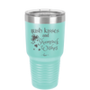 Irish Kisses and Shamrock Wishes - Laser Engraved Stainless Steel Drinkware - 1803 -