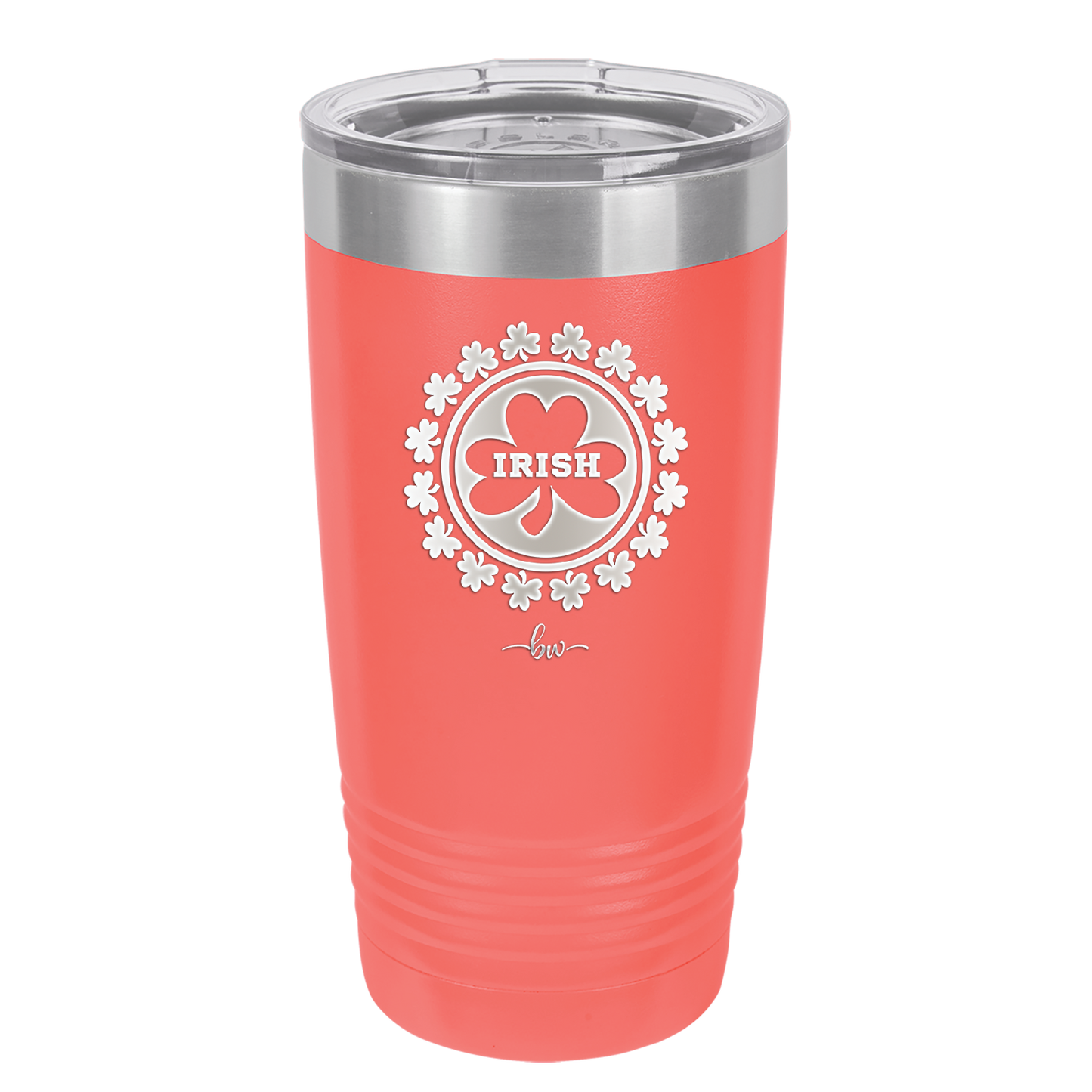Irish Shamrock - Laser Engraved Stainless Steel Drinkware - 1807 -