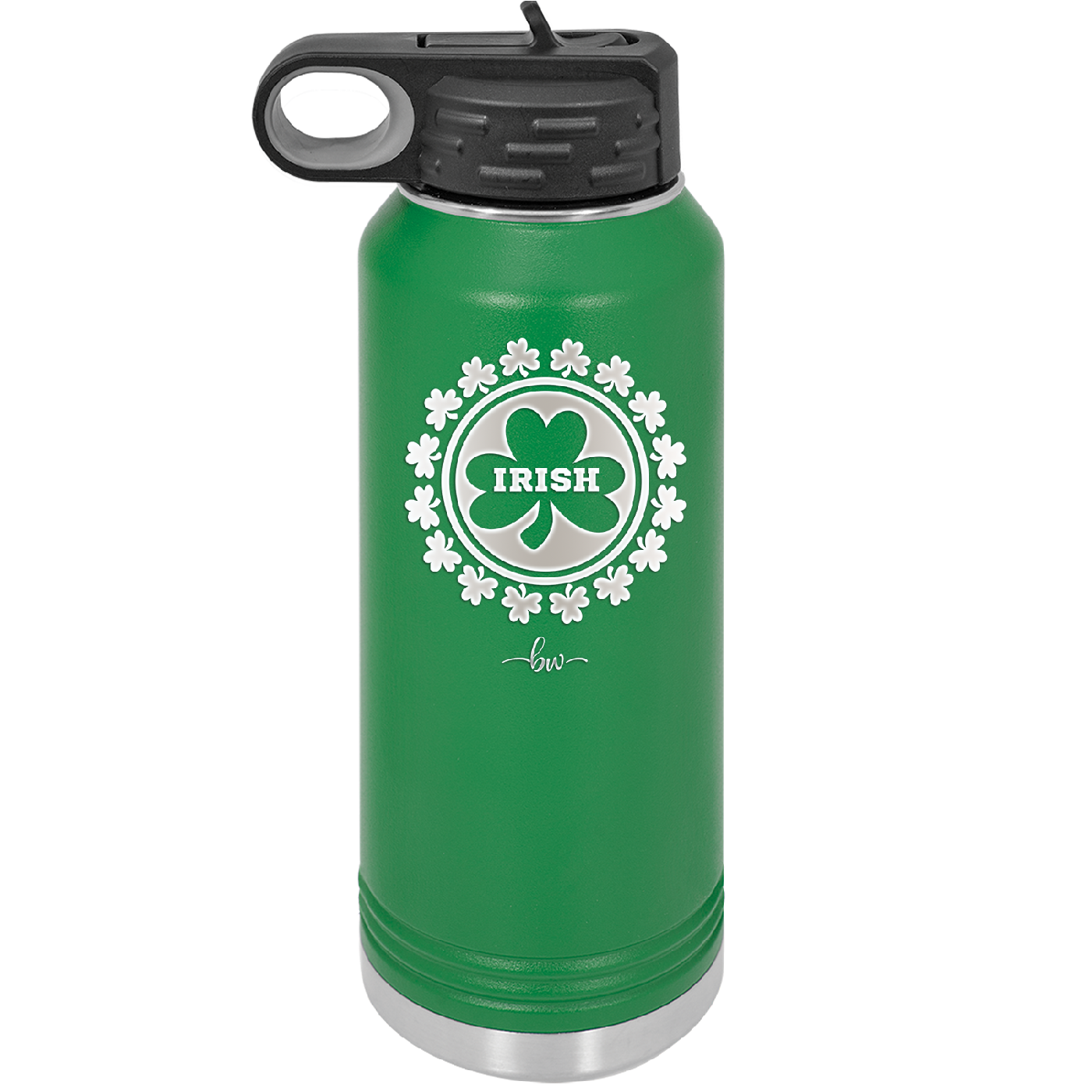 Irish Shamrock - Laser Engraved Stainless Steel Drinkware - 1807 -