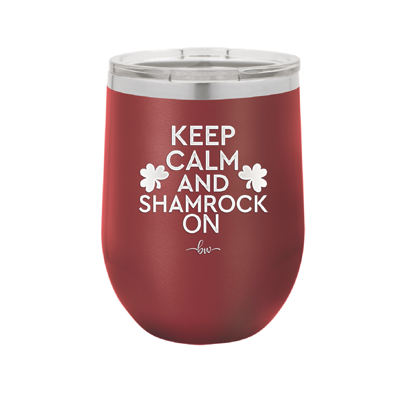 Keep Calm and Shamrock On - Laser Engraved Stainless Steel Drinkware - 1810 -