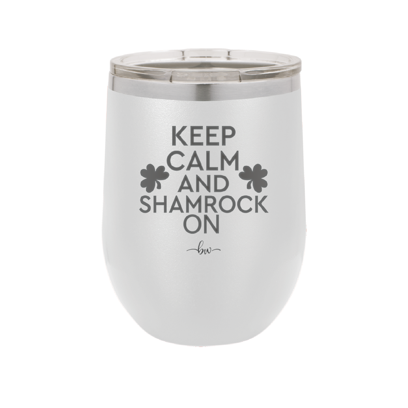 Keep Calm and Shamrock On - Laser Engraved Stainless Steel Drinkware - 1810 -
