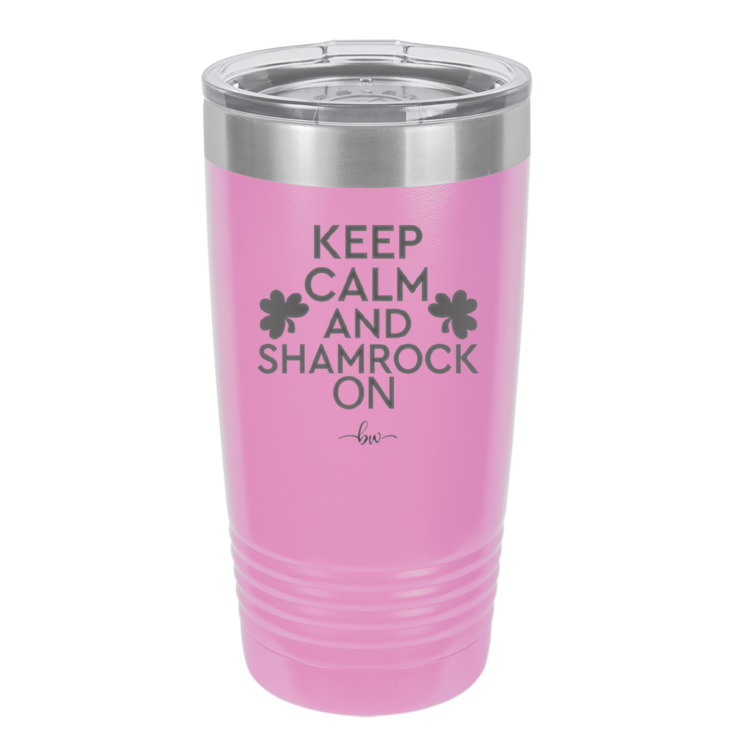 Keep Calm and Shamrock On - Laser Engraved Stainless Steel Drinkware - 1810 -