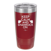 Keep Calm and Shamrock On - Laser Engraved Stainless Steel Drinkware - 1810 -