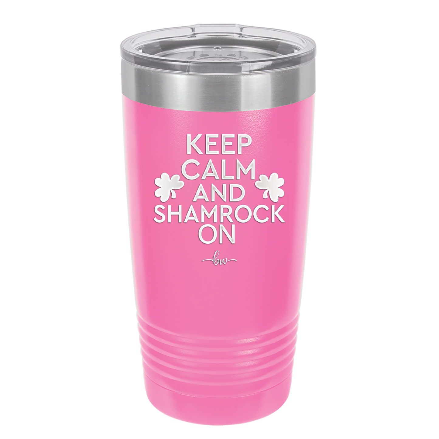 Keep Calm and Shamrock On - Laser Engraved Stainless Steel Drinkware - 1810 -