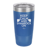Keep Calm and Shamrock On - Laser Engraved Stainless Steel Drinkware - 1810 -