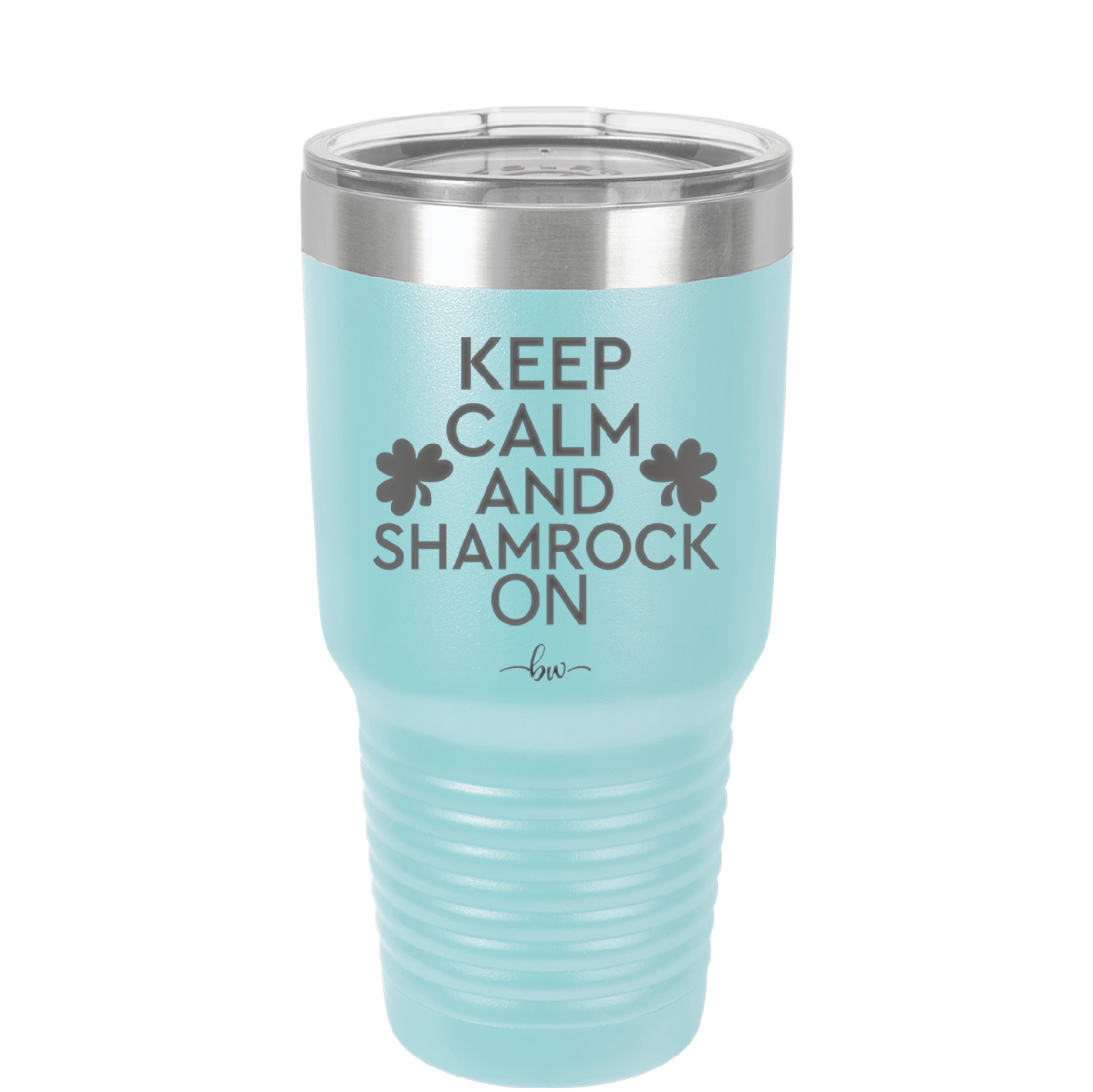Keep Calm and Shamrock On - Laser Engraved Stainless Steel Drinkware - 1810 -