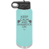 Keep Calm and Shamrock On - Laser Engraved Stainless Steel Drinkware - 1810 -