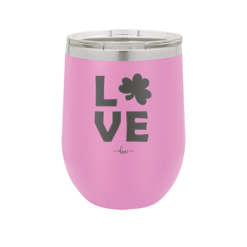 LOVE with Shamrock - Laser Engraved Stainless Steel Drinkware - 1825 -
