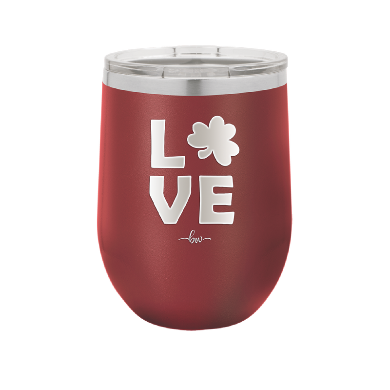 LOVE with Shamrock - Laser Engraved Stainless Steel Drinkware - 1825 -