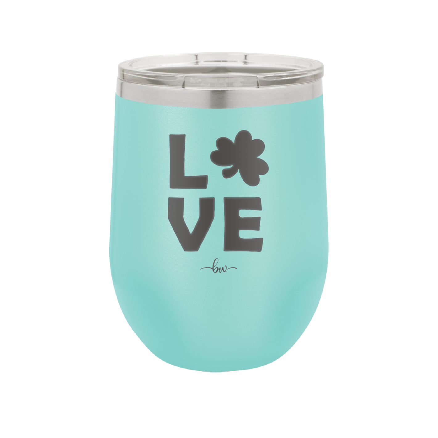 LOVE with Shamrock - Laser Engraved Stainless Steel Drinkware - 1825 -