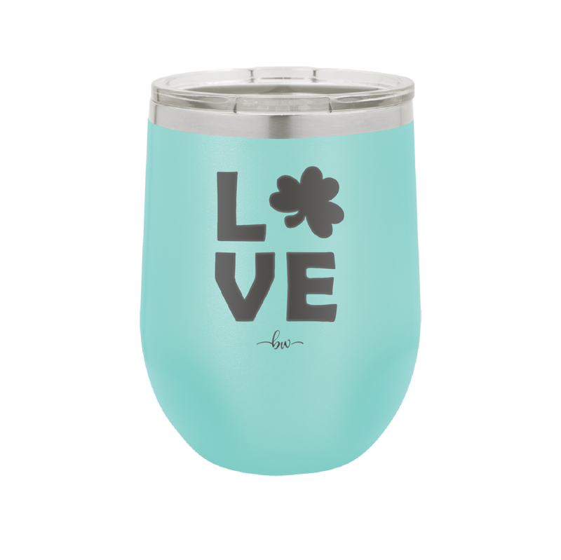 LOVE with Shamrock - Laser Engraved Stainless Steel Drinkware - 1825 -