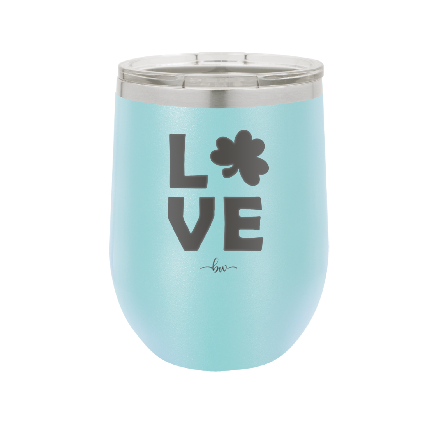 LOVE with Shamrock - Laser Engraved Stainless Steel Drinkware - 1825 -