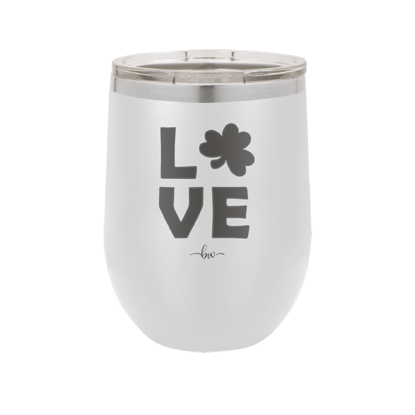 LOVE with Shamrock - Laser Engraved Stainless Steel Drinkware - 1825 -