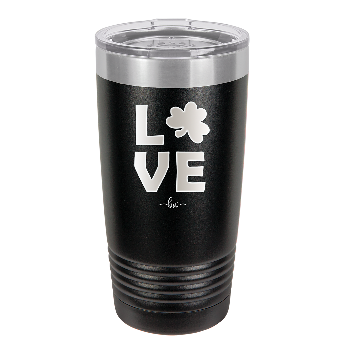 LOVE with Shamrock - Laser Engraved Stainless Steel Drinkware - 1825 -