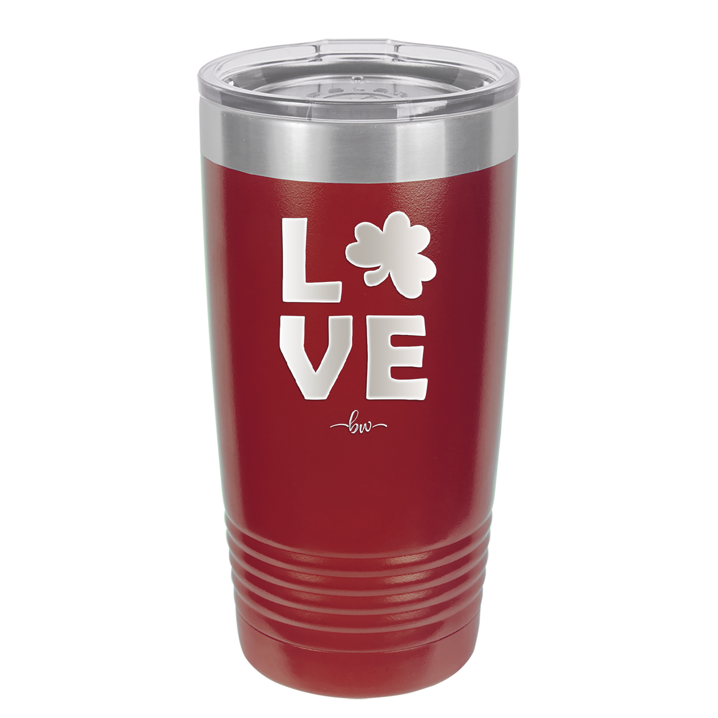 LOVE with Shamrock - Laser Engraved Stainless Steel Drinkware - 1825 -