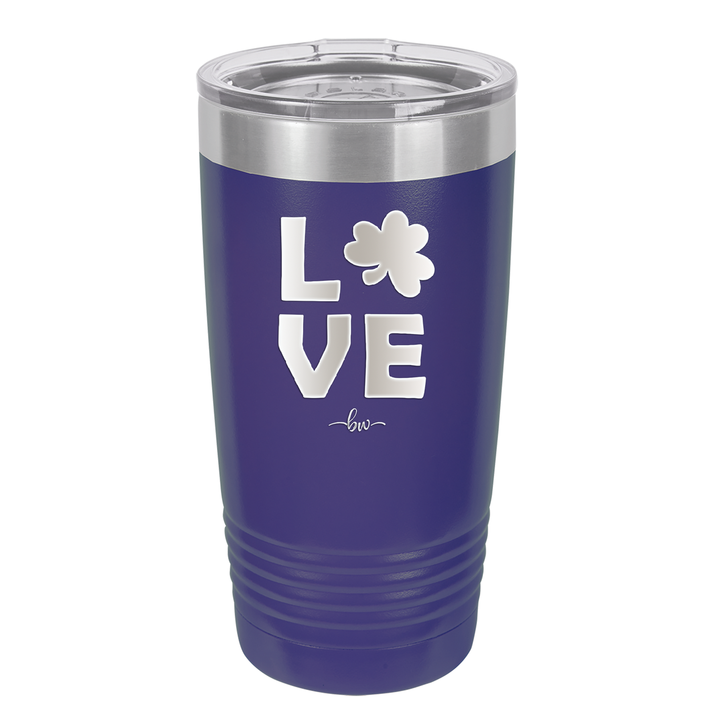 LOVE with Shamrock - Laser Engraved Stainless Steel Drinkware - 1825 -