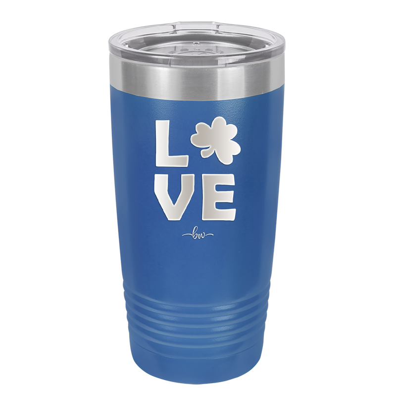 LOVE with Shamrock - Laser Engraved Stainless Steel Drinkware - 1825 -