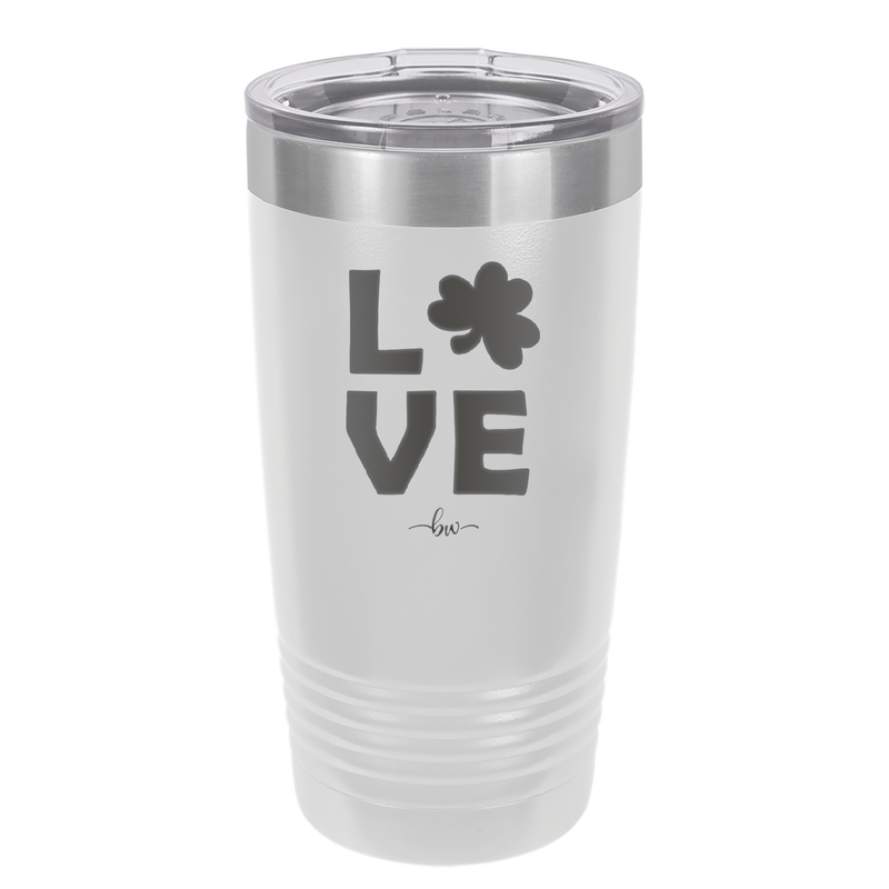 LOVE with Shamrock - Laser Engraved Stainless Steel Drinkware - 1825 -