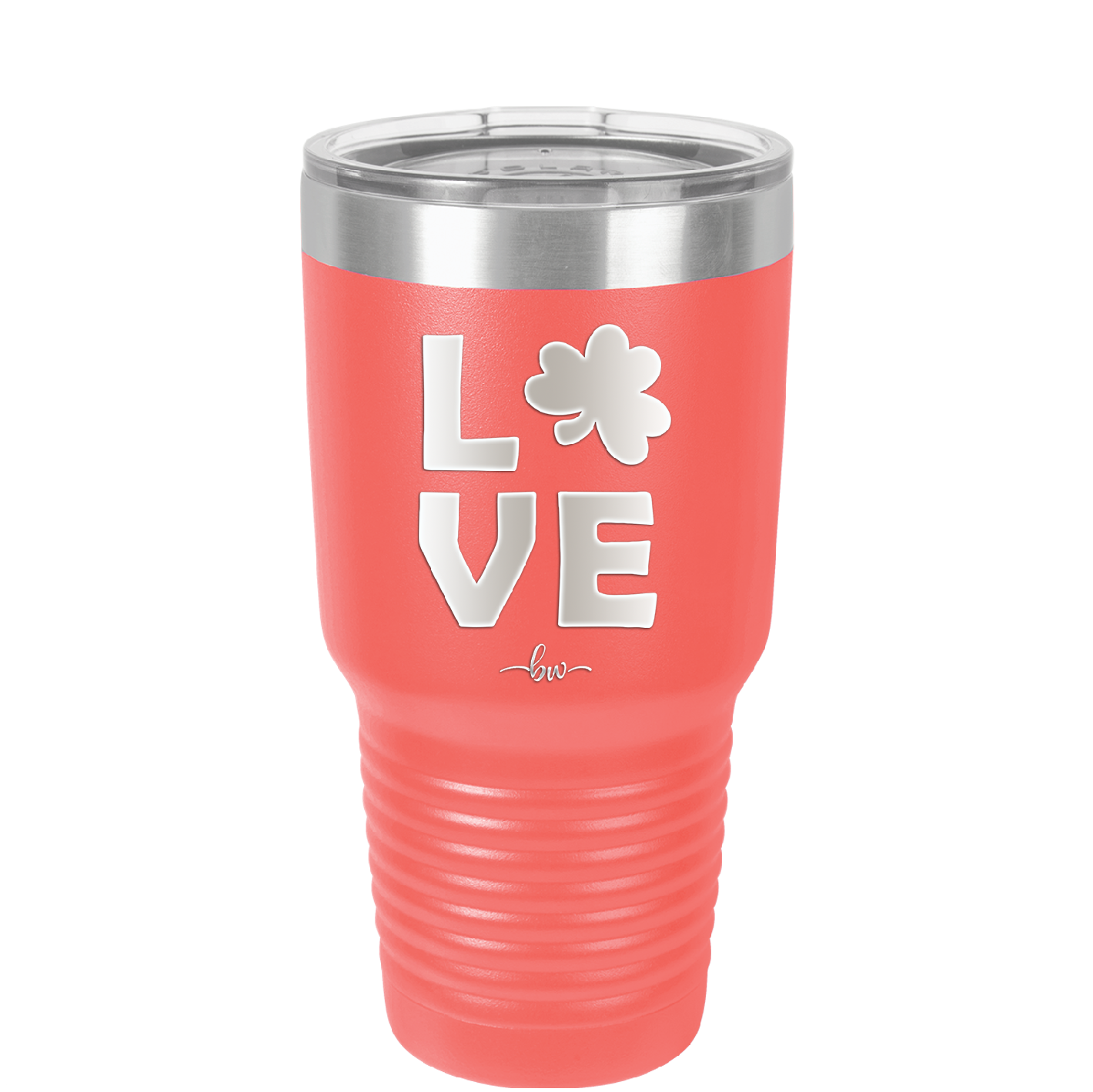 LOVE with Shamrock - Laser Engraved Stainless Steel Drinkware - 1825 -
