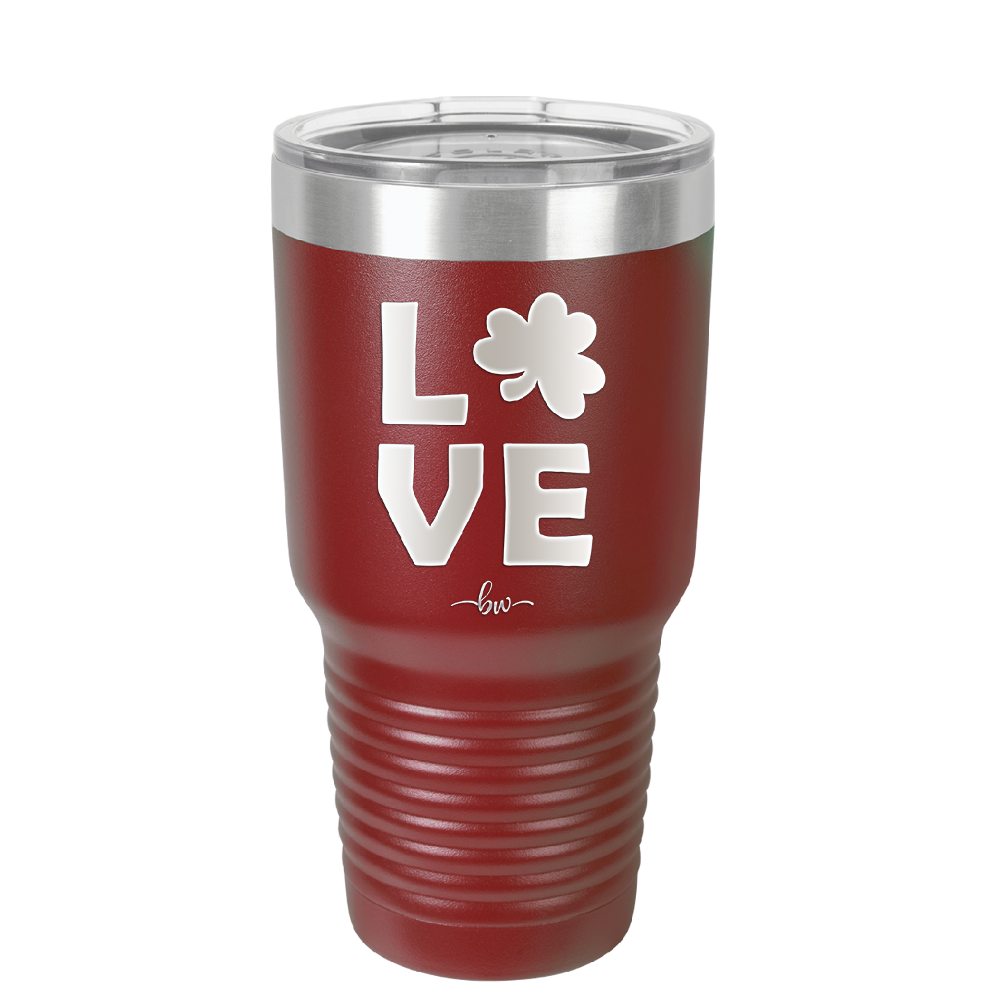 LOVE with Shamrock - Laser Engraved Stainless Steel Drinkware - 1825 -
