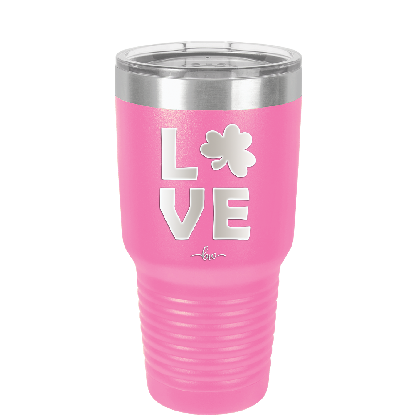LOVE with Shamrock - Laser Engraved Stainless Steel Drinkware - 1825 -