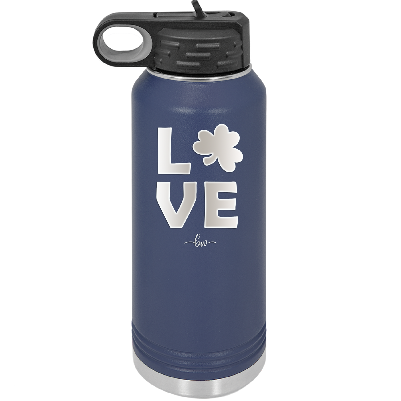 LOVE with Shamrock - Laser Engraved Stainless Steel Drinkware - 1825 -
