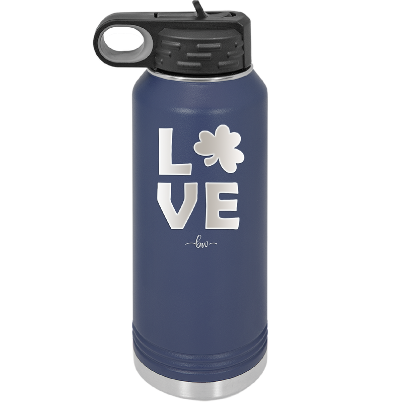 LOVE with Shamrock - Laser Engraved Stainless Steel Drinkware - 1825 -