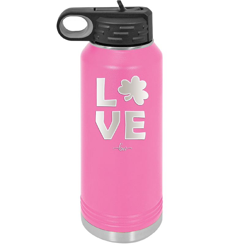 LOVE with Shamrock - Laser Engraved Stainless Steel Drinkware - 1825 -
