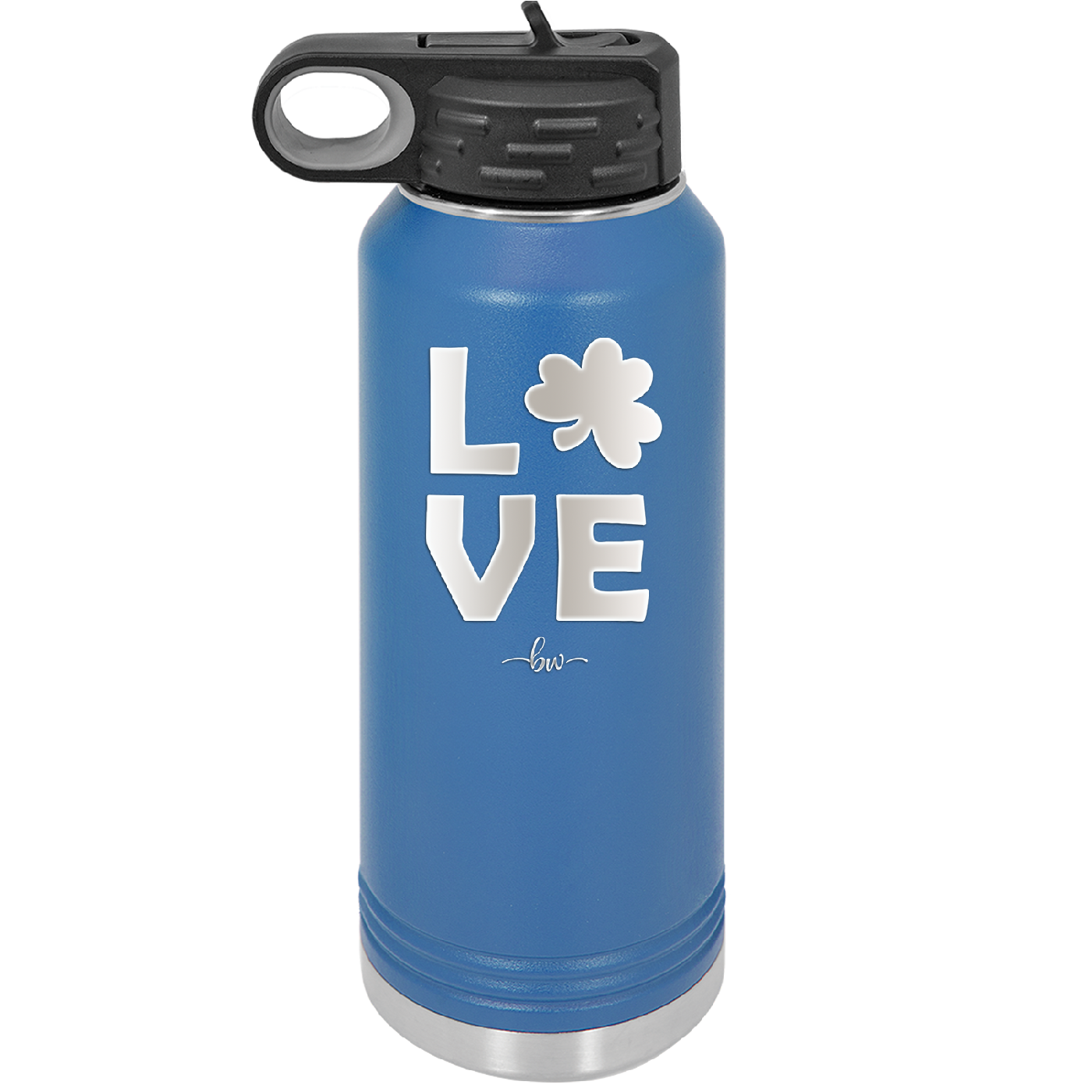 LOVE with Shamrock - Laser Engraved Stainless Steel Drinkware - 1825 -