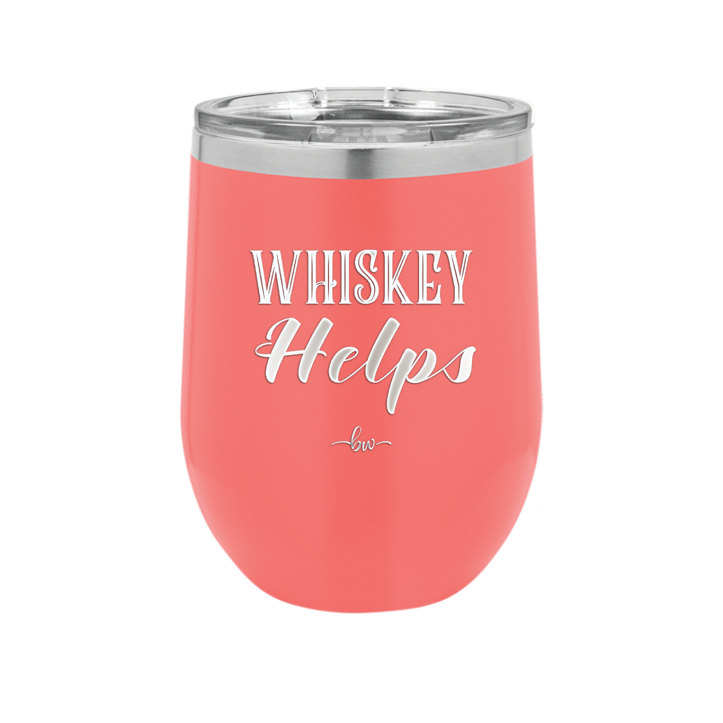 Whiskey Helps - Laser Engraved Stainless Steel Drinkware - 1849 -
