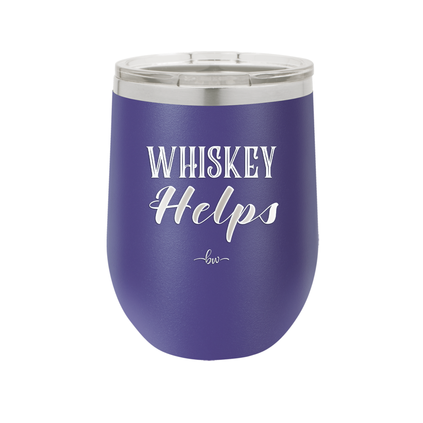 Whiskey Helps - Laser Engraved Stainless Steel Drinkware - 1849 -