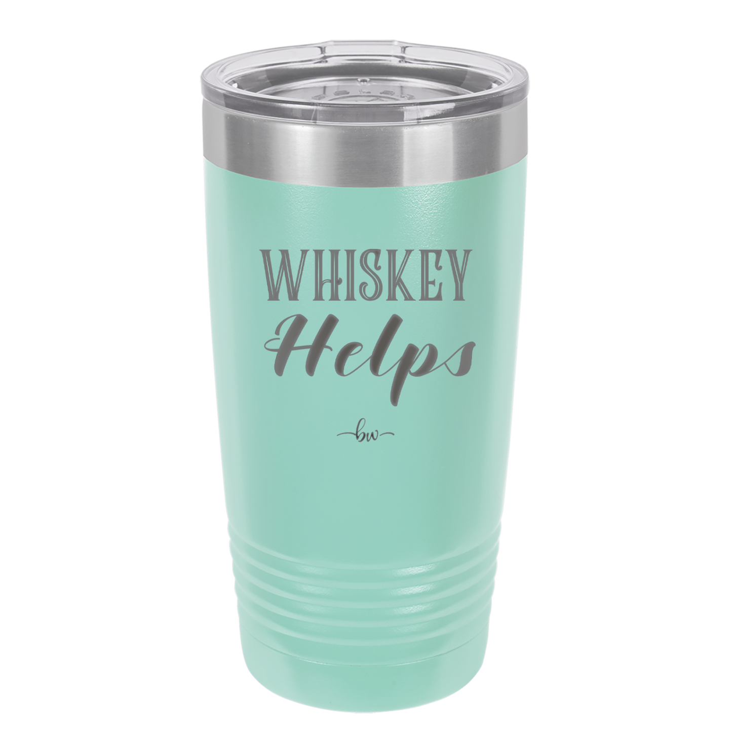 Whiskey Helps - Laser Engraved Stainless Steel Drinkware - 1849 -