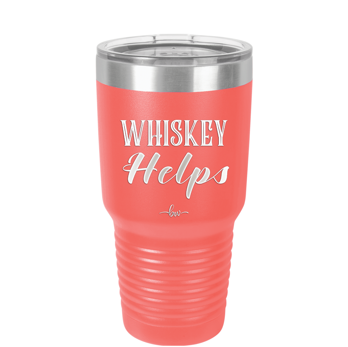 Whiskey Helps - Laser Engraved Stainless Steel Drinkware - 1849 -