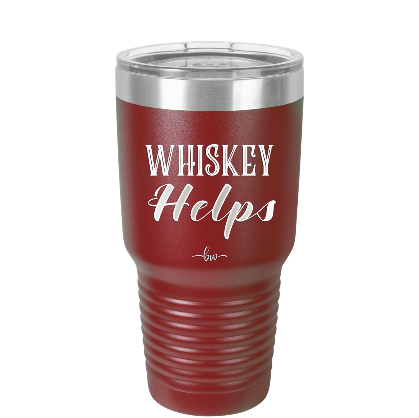 Whiskey Helps - Laser Engraved Stainless Steel Drinkware - 1849 -