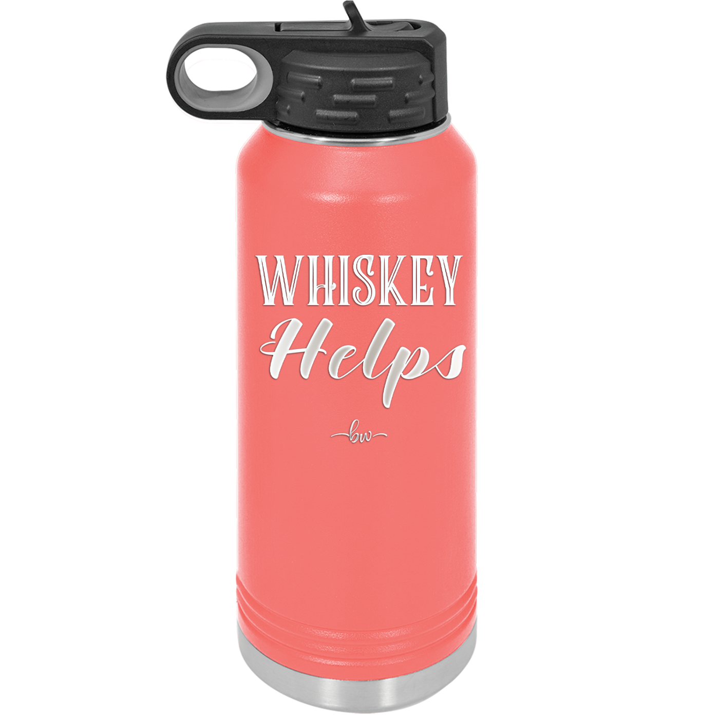 Whiskey Helps - Laser Engraved Stainless Steel Drinkware - 1849 -