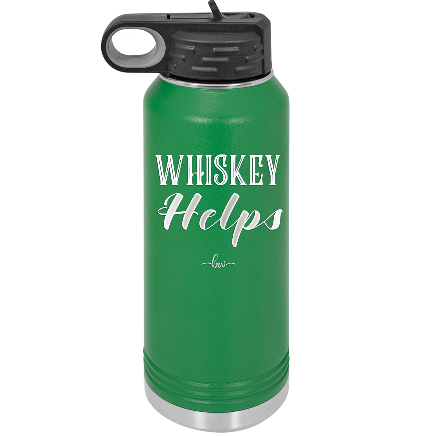 Whiskey Helps - Laser Engraved Stainless Steel Drinkware - 1849 -