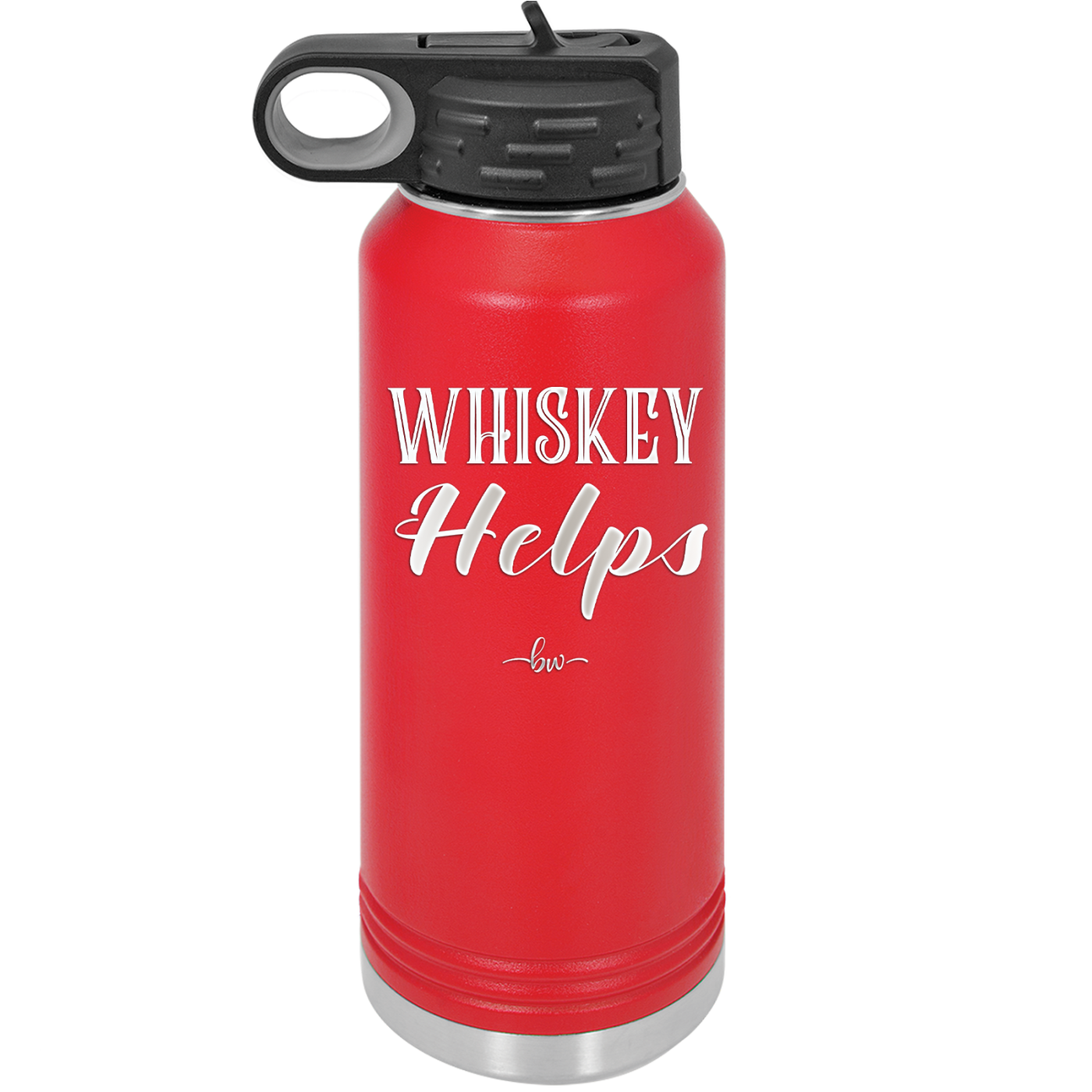 Whiskey Helps - Laser Engraved Stainless Steel Drinkware - 1849 -