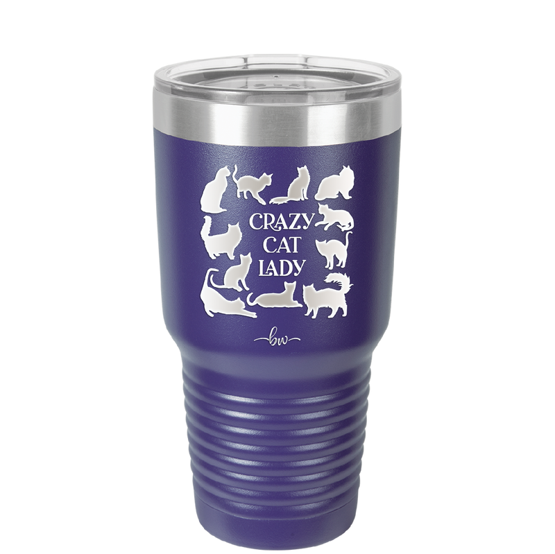 Crazy Cat Lady - Laser Engraved Stainless Steel Drinkware - 1860 -
